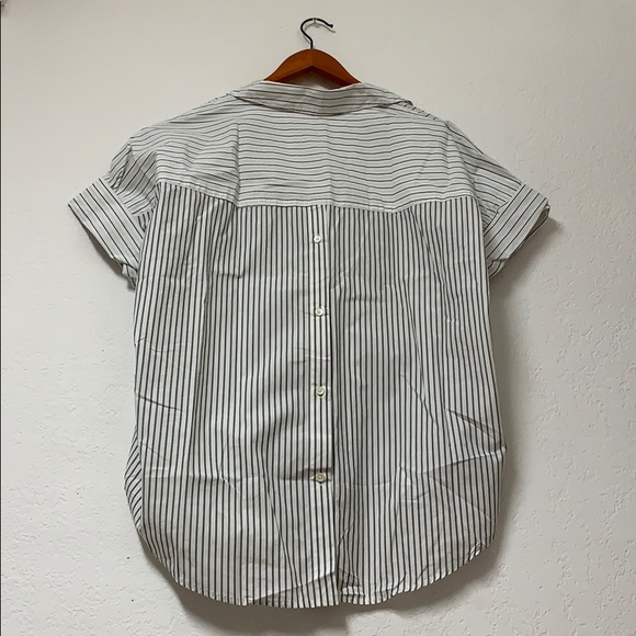 Madewell Courier Button-Back Shirt in Stripe Mix - Picture 8 of 12